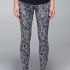 Lululemon WU Pant *Full-On Luxtreme (Roll Down) Pretty Palm Black Angel Sz 12